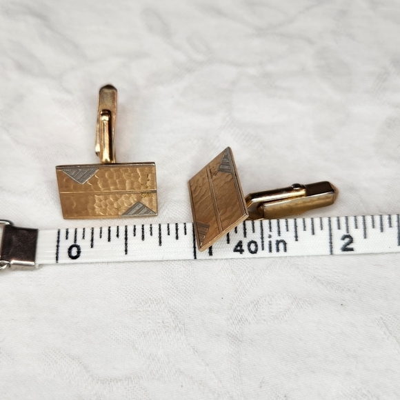 Swank Gold Silver Cufflinks - Picture 4 of 4